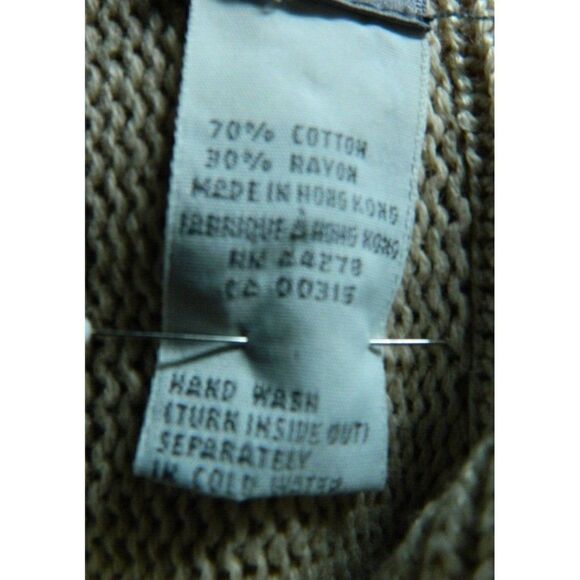 Marisa‎ Christina Collection Sweater Tunic Beige Oatmeal Pearl Trim Size Large - Picture 11 of 11